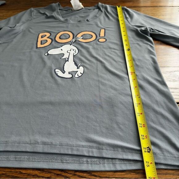 Munki Munki Snoopy Gray Long‎ Sleeve Shirt Pajama Top Boo Halloween Women’s L - Picture 6 of 6